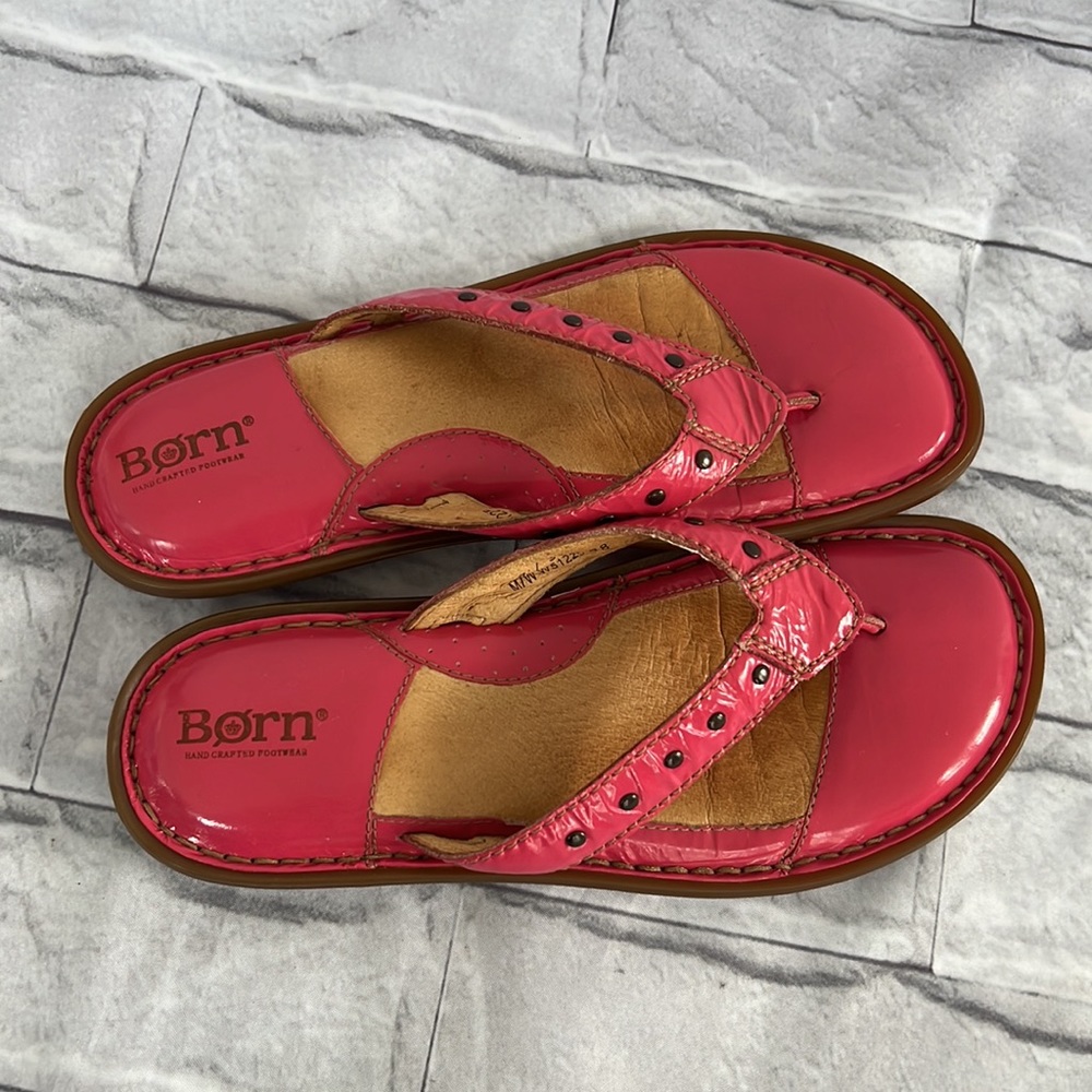 Born Hand crafted footwear pink thong sandals size 7 - Picture 4 of 8